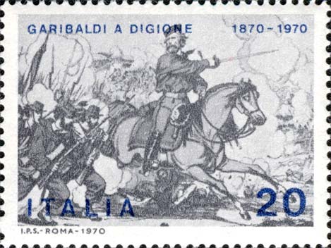 Centenario della partecipazione garibaldina alla guerra franco - prussiana - Garibaldi a cavallo