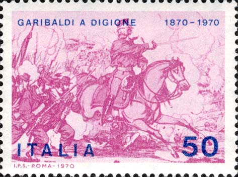 Centenario della partecipazione garibaldina alla guerra franco - prussiana - Garibaldi a cavallo