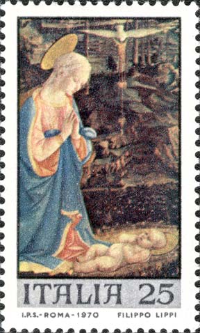 Natale - Dipinto Vergine adorante il bambino di Filippo Lippi