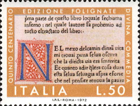 5° centenario delle prime tre edizioni della Divina Commedia