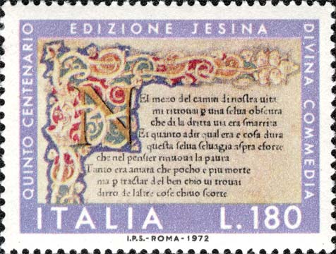 5° centenario delle prime tre edizioni della Divina Commedia