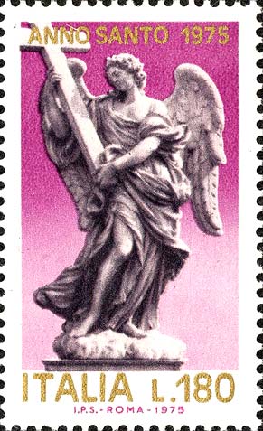 Anno santo - Statua di angelo del ponte sant´Angelo, a Roma