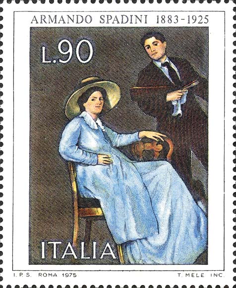 Dipinto Autoritratto con la moglie di Armando Spadini