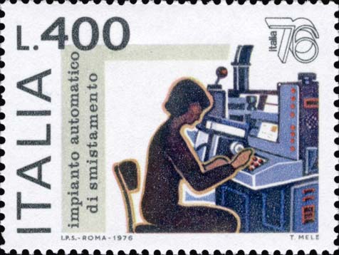 Esposizione mondiale di filatelia - Moderno impianto di smistamento automatico della corrispondenza