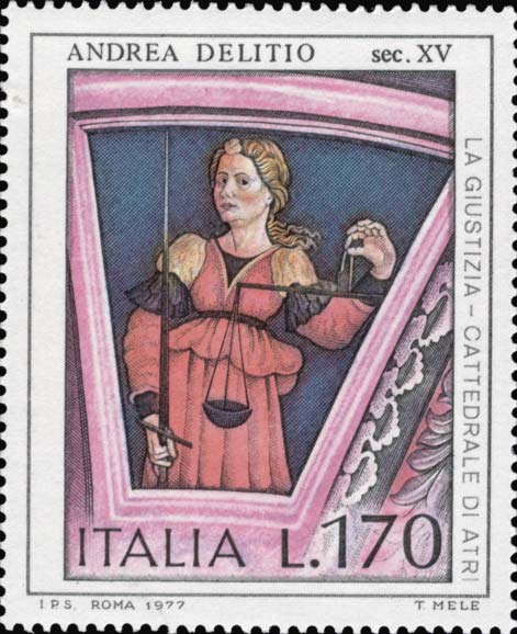 La giustizia, opera di Andrea Delitio