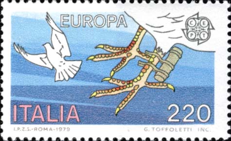 Europa - Zampa di un colombo viaggiatore con messaggio