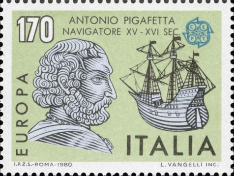 Europa - Ritratto di Antonio Pigafetta e nave