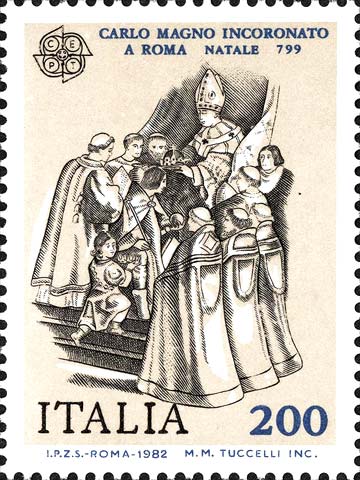 Europa - Incoronazione di Carlo Magno a Roma Natale 799