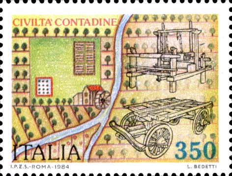Civiltà contadine - Telaio, carro agricolo e paesaggio agricolo