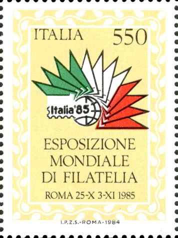 Esposizione internazionale di filatelia, a Roma - arte etrusca - Simbolo dell´esposizione mondiale di filatelia