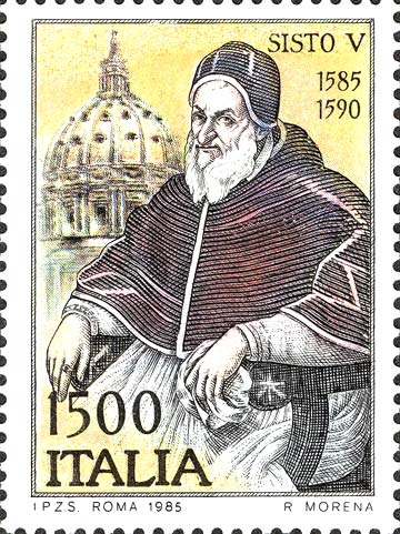 4° centenario dell´elevazione al soglio pontificio di papa Sisto V