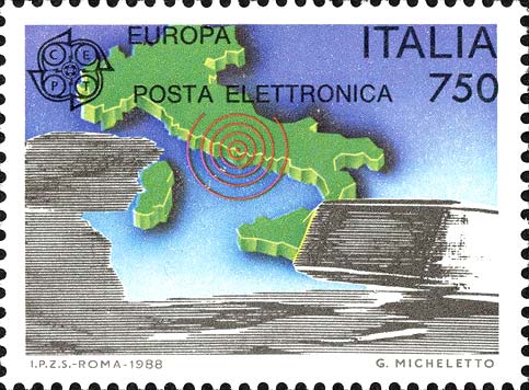 Europa - Posta elettronica, sagoma dell´Italia
