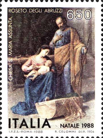 Natale - La sacra famiglia, dipinto di Pasquale Celommi