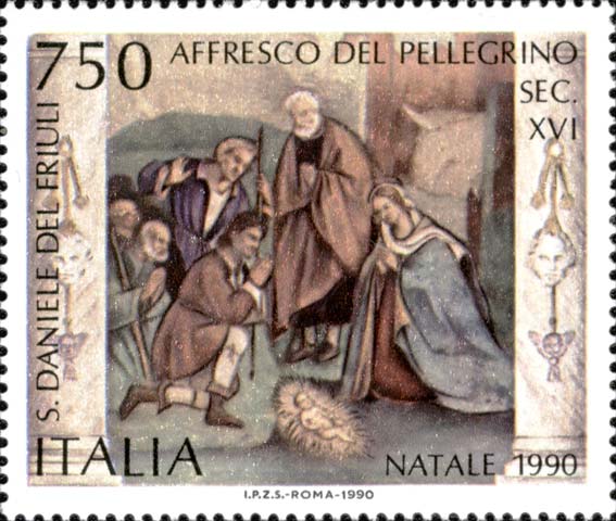 L´adorazione dei pastori, affresco del Pellegrino