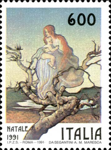Natale - L´angelo della vita, dipinto di Segantini