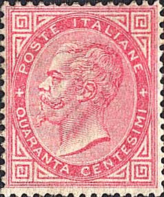 Emissione De La Rue - Effigie di Vittorio Emanuele II entro un ovale