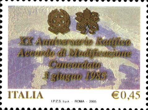 20° anniversario della ratifica dell´accordo di modificazione del Concordato tra la Santa Sede e l´Italia
