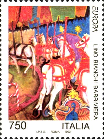 Europa - Cavalli della giostra, dipinto di Barriviera