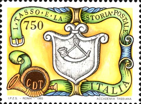 I Tasso e la storia postale - Corno di posta e scudo araldico