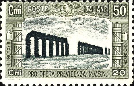 Für die Wohlfahrtsorganisation M.V.S.N. - Ruinen des claudischen Aquädukts