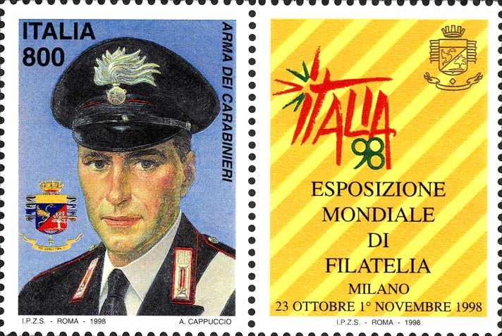 Esposizione mondiale di filatelia, a Milano - giornata delle forze armate