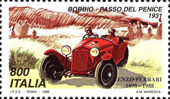 Esposizione mondiale di filatelia, a Milano - giornata della Ferrari