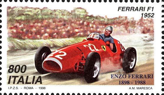 Esposizione mondiale di filatelia, a Milano - giornata della Ferrari