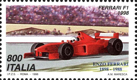 Esposizione mondiale di filatelia, a Milano - giornata della Ferrari
