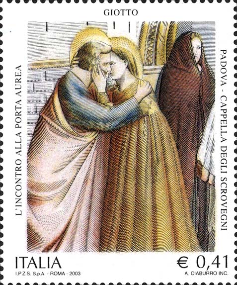 Cappella degli Scrovegni, Padova - Incontro alla porta aurea, affresco di Giotto