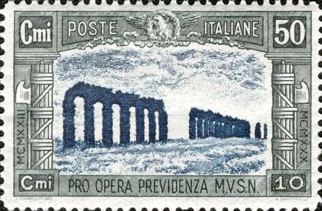 Für die Wohlfahrtsorganisation M.V.S.N. - Ruinen des claudischen Aquädukts