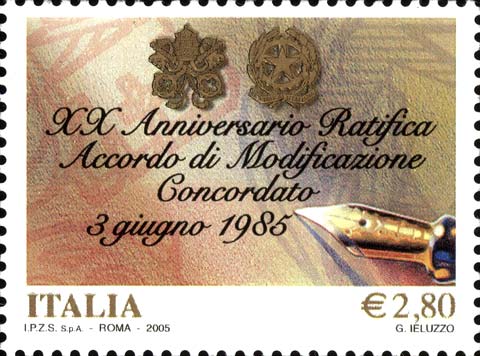 20° anniversario della ratifica dell´accordo di modificazione del Concordato tra la Santa Sede e l´Italia