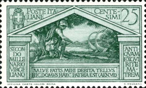 Zweitausend Jahre nach der Geburt Vergils - Aeneas landet auf dem Tiber und grüßt die neue Erde