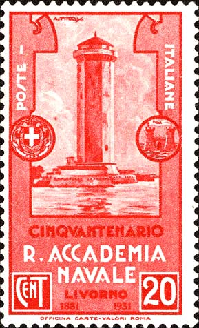 50 - jähriges Jubiläum der Königlichen Marineakademie von Livorno - Marzocco - Turm