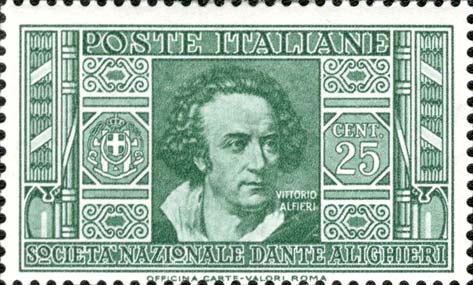 Für die National Dante Alighieri Society - Porträt von Vittorio Alfieri