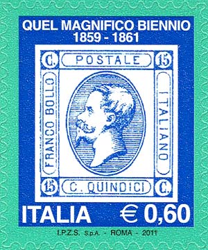 Mostra filatelica Quel magnifico biennio 1859 - 1861 - Francobollo litografico del 1863