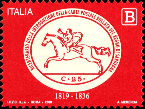 200° anniversario dell´introduzione della carta postale bollata del regno di Sardegna