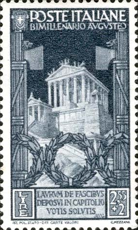 Zweitausend Jahre nach der Geburt des Augustus - Niederlegung des Lorbeerkranzes im Kapitol