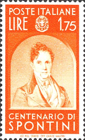 Hundertjahrfeier berühmter Männer - Porträt von Gaspare Spontini