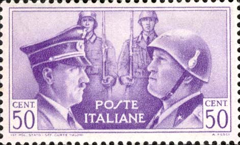 Italienisch - Deutsche Waffenbruderschaft - Porträts von Mussolini und Hitler