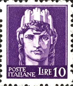 Imperiale senza fasci - Italia turrita, emissione di Novara