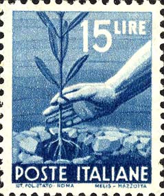 Democratica - Mano che pianta un ulivo