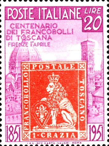 Centenario dei primi francobolli del granducato di Toscana