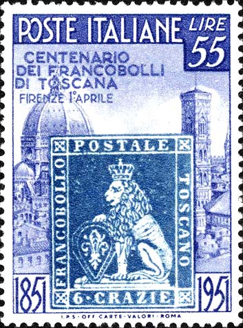 Centenario dei primi francobolli del granducato di Toscana