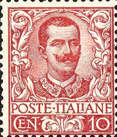 Floreale - Effigie di Vittorio Emanuele III e ornamenti floreali