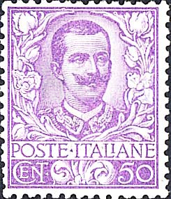 Floreale - Effigie di Vittorio Emanuele III e ornamenti floreali