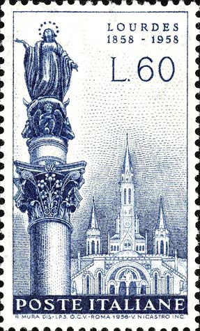 Centenario della prima apparizione della Vergine a Bernadette - L´Immacolata e santuario di Lourdes