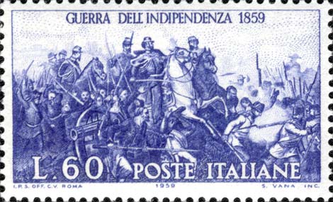 Centenario della II guerra d´Indipendenza - Vittorio Emanuele II alla battaglia di Palestro