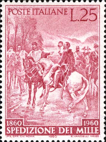 Centenario della spedizione dei Mille - Incontro tra Garibaldi e Vittorio Emanuele II