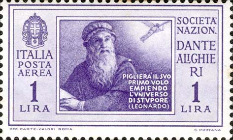 Für die National Dante Alighieri Society - Porträt von Leonardo da Vinci