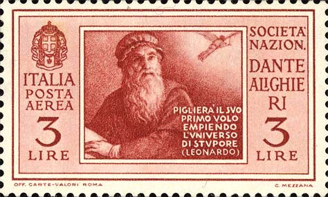 Für die National Dante Alighieri Society - Porträt von Leonardo da Vinci